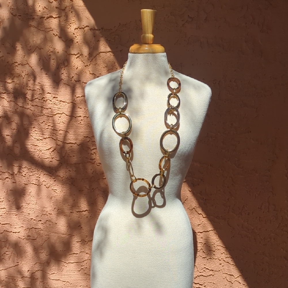Chico's Gold-Tone Open Circle Link Necklace